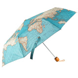 Sass & Belle Vintage Map Compact Folding Umbrella