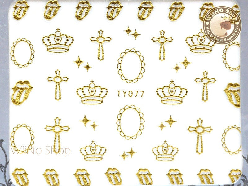 NAIL STICKER Font, Gold Hologram Alphabet #XF3262 - TDI, Inc