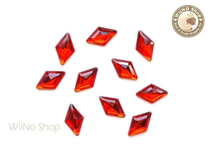 9 x 15mm Red Light Siam Rhombus Diamond Shape Acrylic Rhinestone - 10 pcs