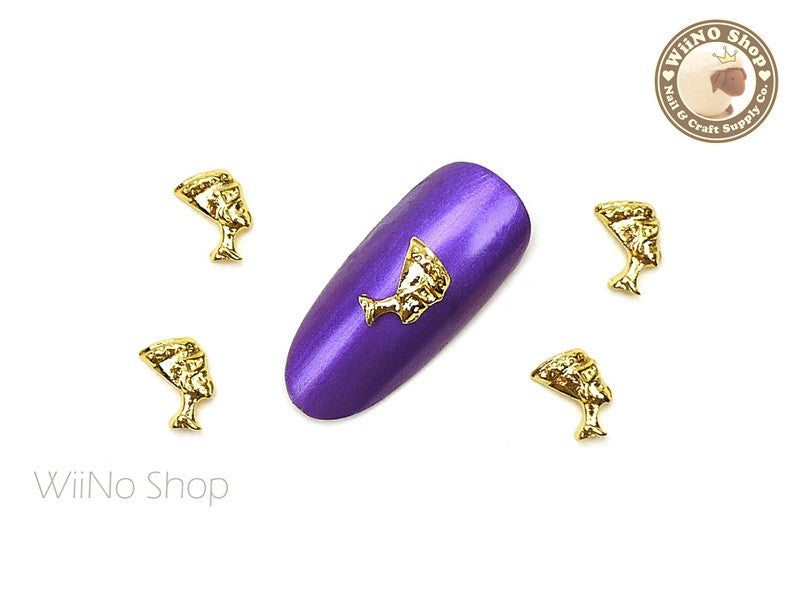 Gold Egyptian Queen Nefertiti Nail Metal Charm - 2 pcs – WiiNo Shop