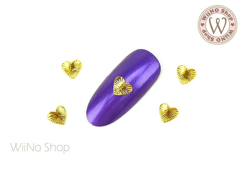 Small Shiny Heart Nail Metal Charm - 2 pcs – WiiNo Shop