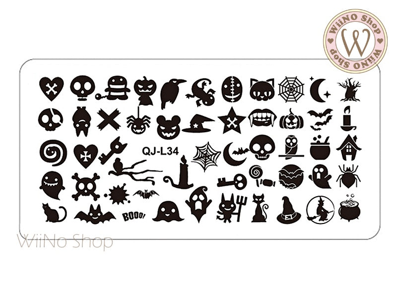 Qj L34 Halloween Nail Art Stamping Plate Template Wiino Shop