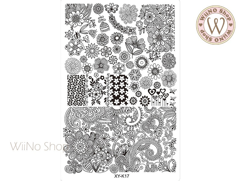 Xy K17 Nail Art Stamping Plate Template Wiino Shop