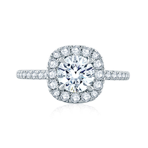 round center diamond with cushion halo