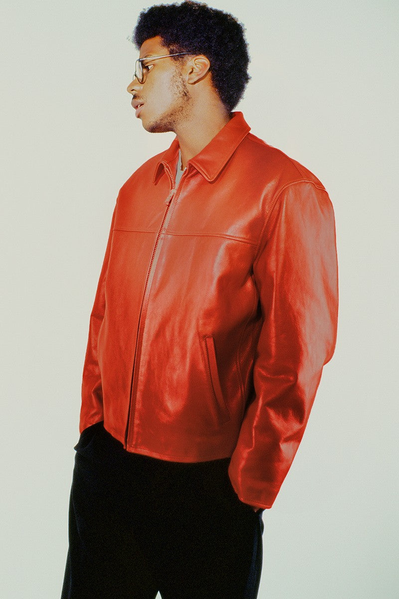 Supreme Yohji Yamamoto Leather Work Jacket OrangeSupreme Yohji Yamamoto  Leather Work Jacket Orange - OFour