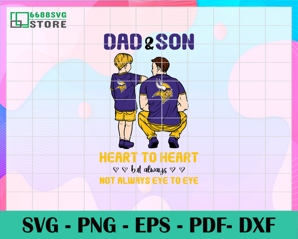 Download Minnesota Vikings Dad And Son Svg Fathers Day Gift Footbal Ball Fan 6688svg Store