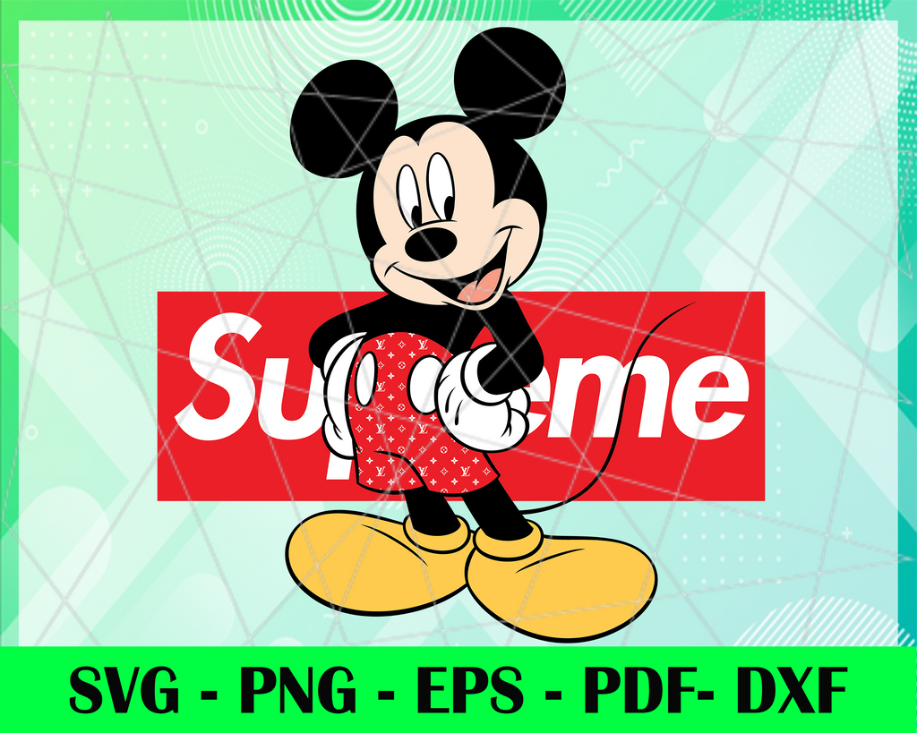 Louis Vuitton, Superme Disney Inspired printable graphic art Mickey Mo