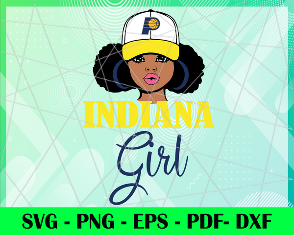 Indiana Pacers Girl NBA Sport Team Logo Basketball SVG cut file for cricut files Clip Art Digital Files vector, Svg, Eps, Png, Dxf, Pdf, Basketball clipart, Indiana Pacers png, Indiana Pacers eps, Indiana Pacers svg