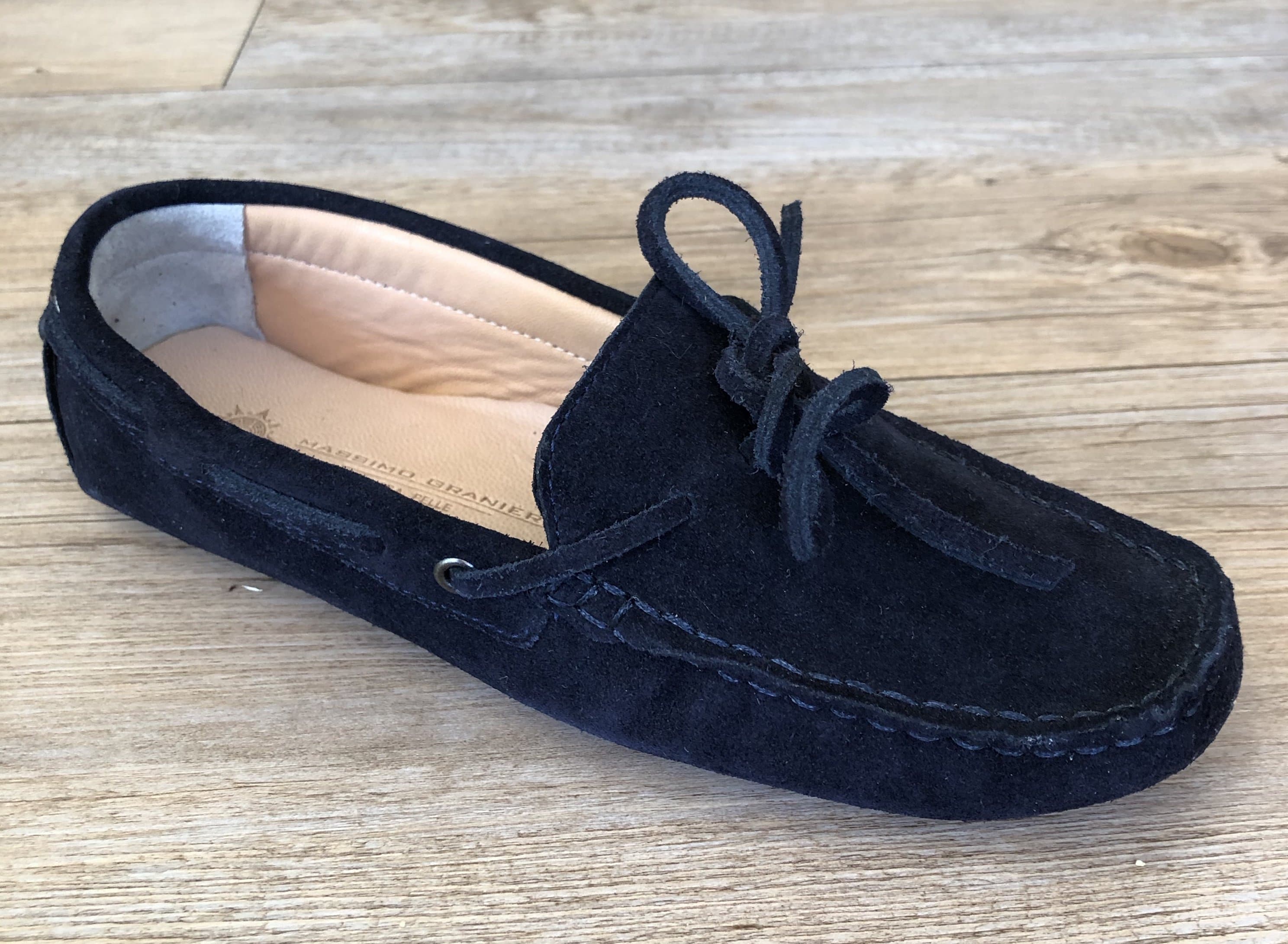 Massimo Granieri Suede Moccasin - Navy – My Shoe Shop