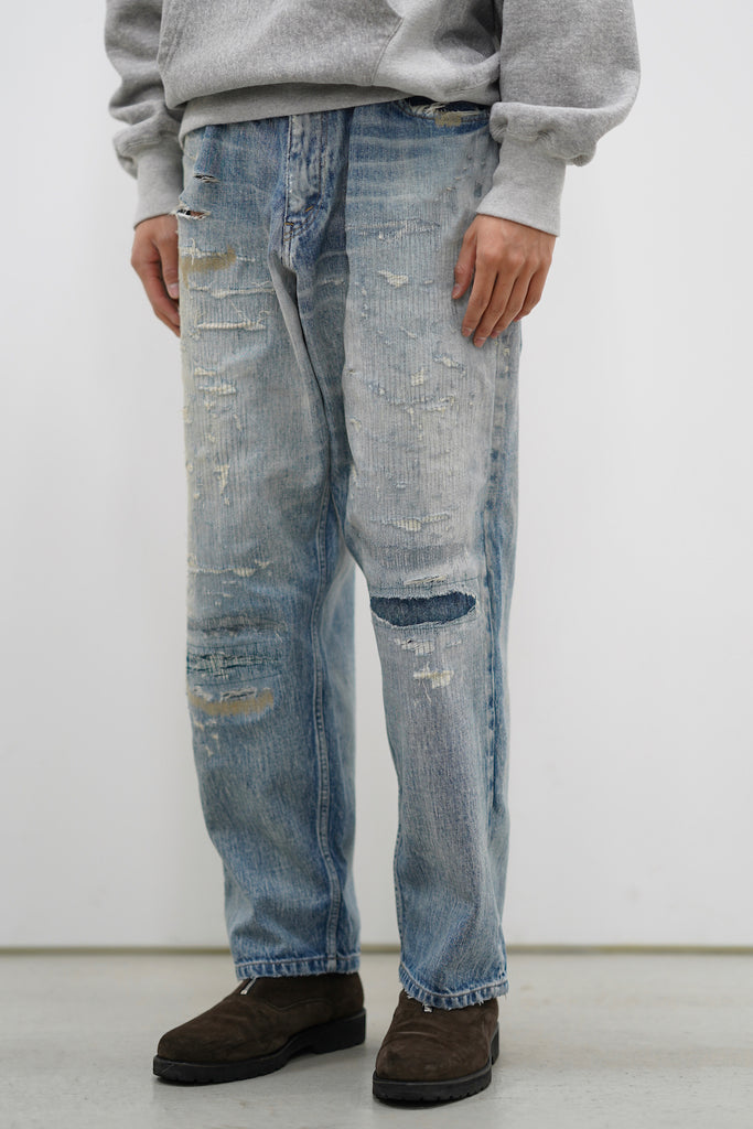 NEXUSVII. DAMAGED LOOSE DENIM PANTS | ardnacrushaprint.ie