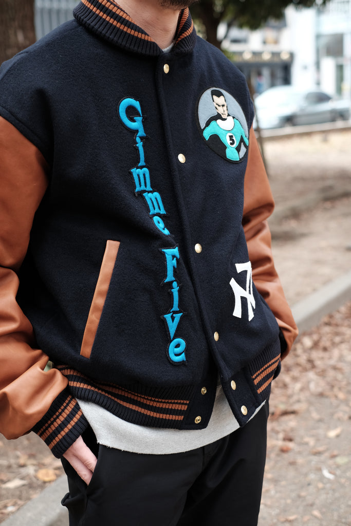 NEXUSVII×GIMMEFIVE VARSITY JACKET | www.stamayk.sch.id