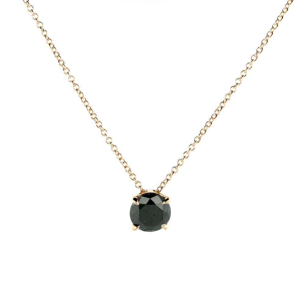 image for Black Moissanite Solitaire Necklace