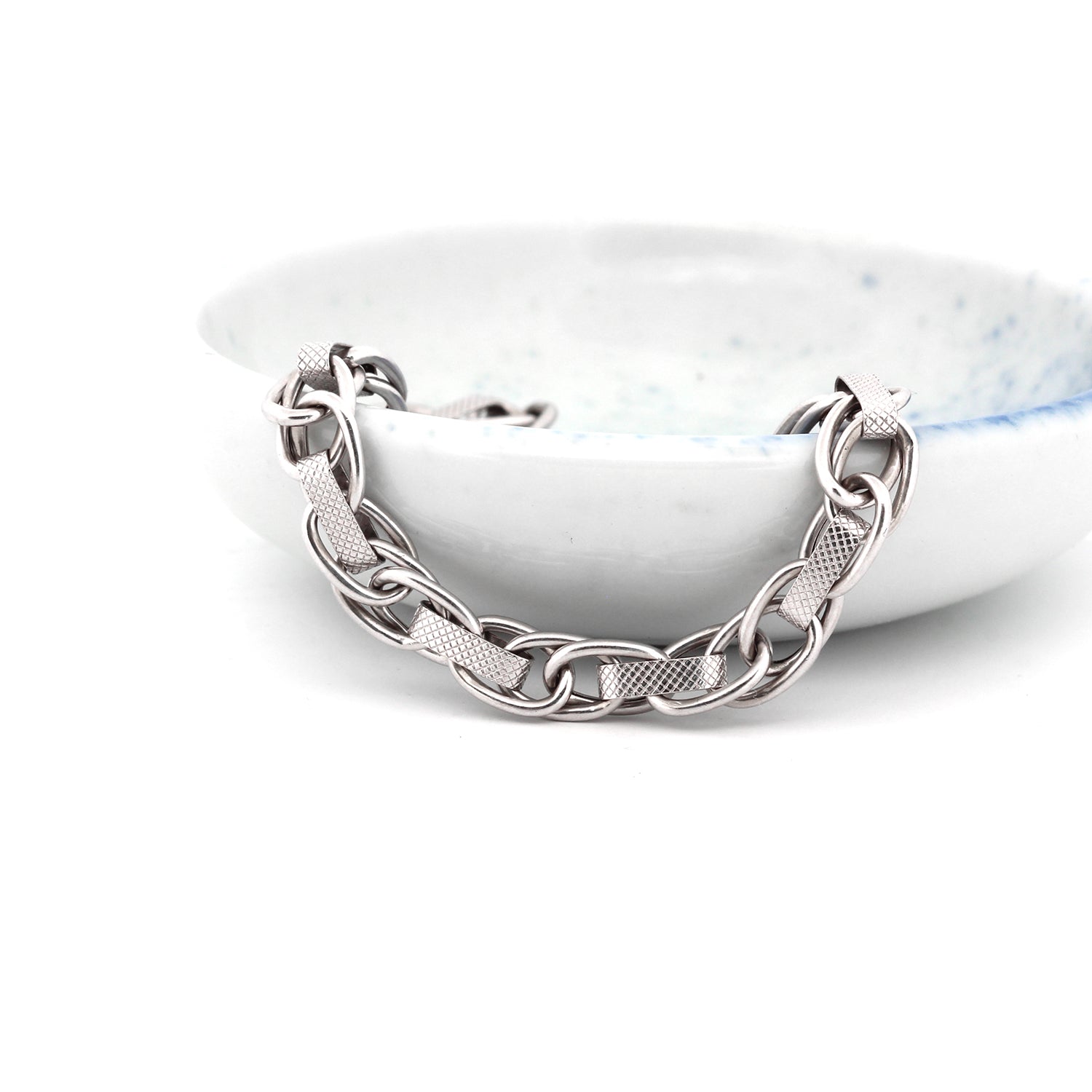 image for Oval Link Cross Hatch Bracelet