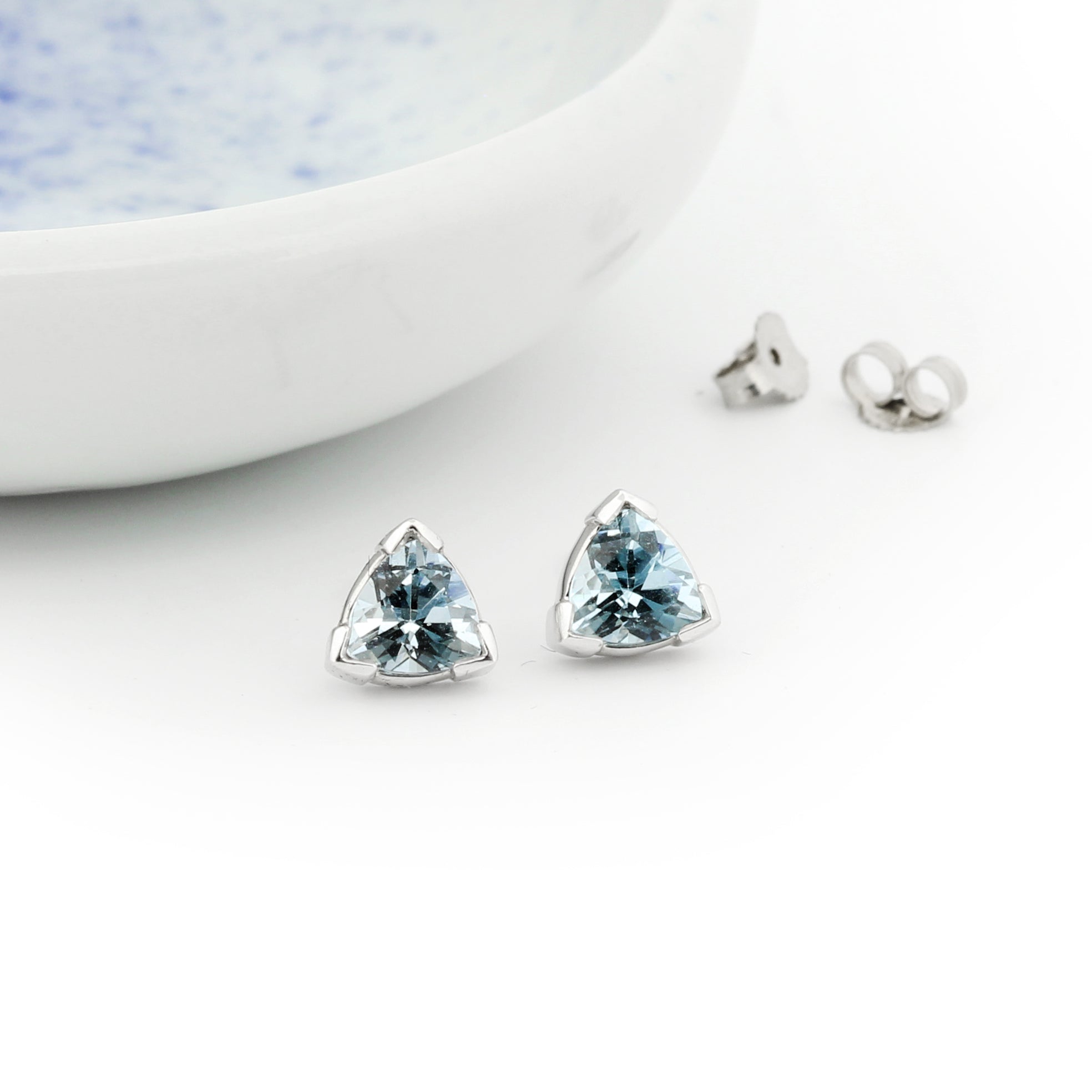 image for Trillium Aquamarine Stud Earrings