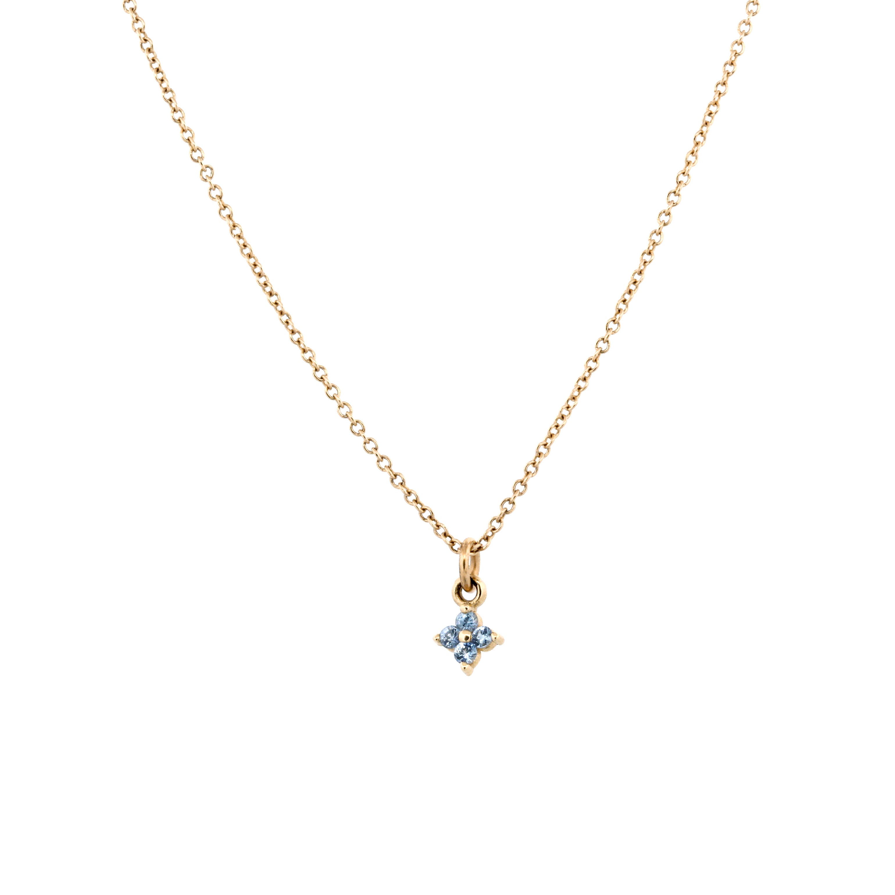 image for Mini Brassica Necklace: Light Blue Sapphire