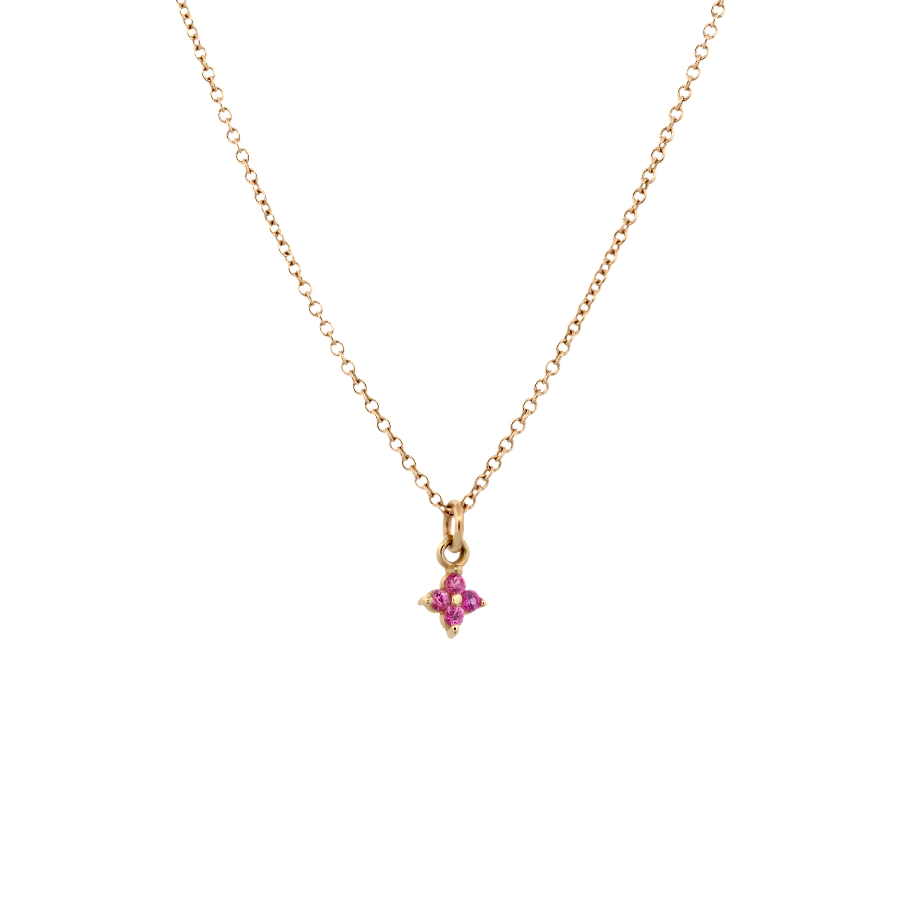 image for Mini Brassica Necklace: Pink Sapphire