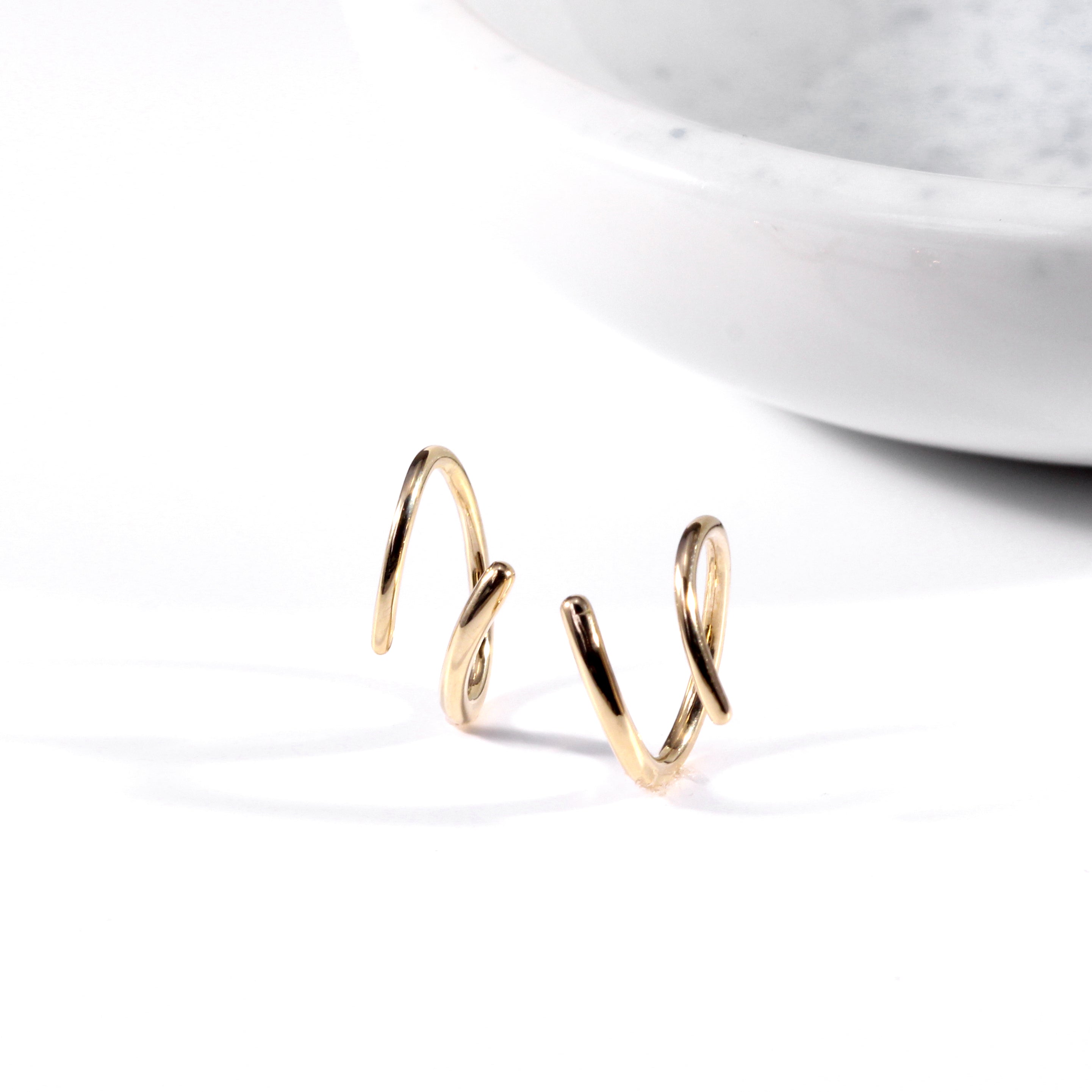 image for Spiral Earrings: Yellow Gold