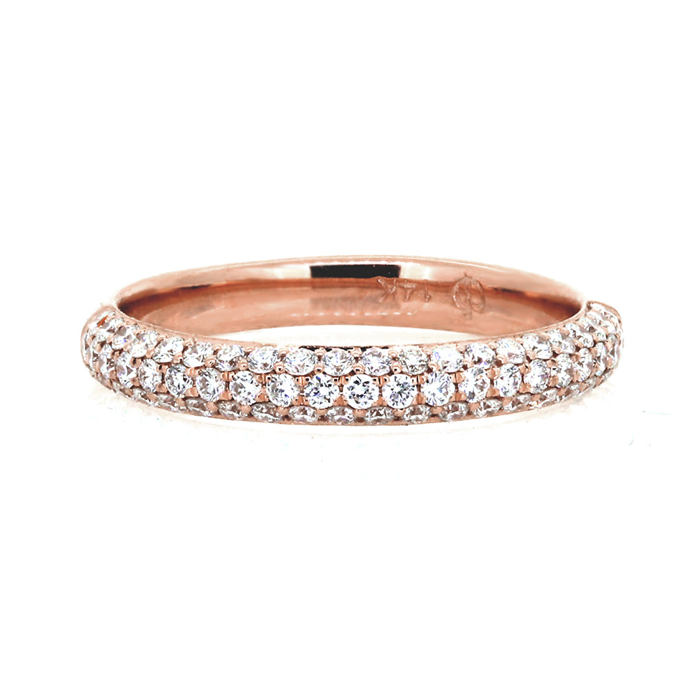 image for Kara: Rose Gold Triple Row Pavé Half Eternity Band