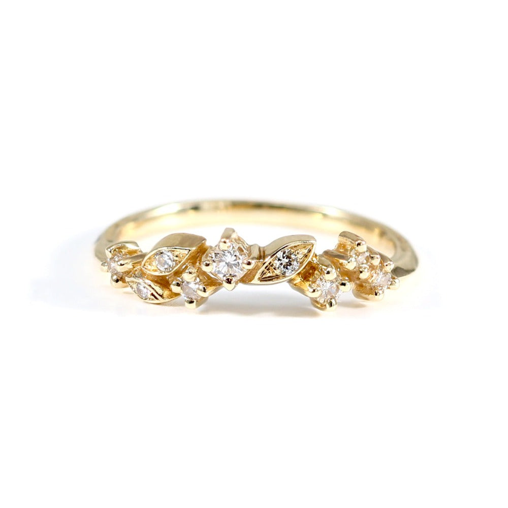 image for Ellen Ring: Curved Diamond Wreath Band