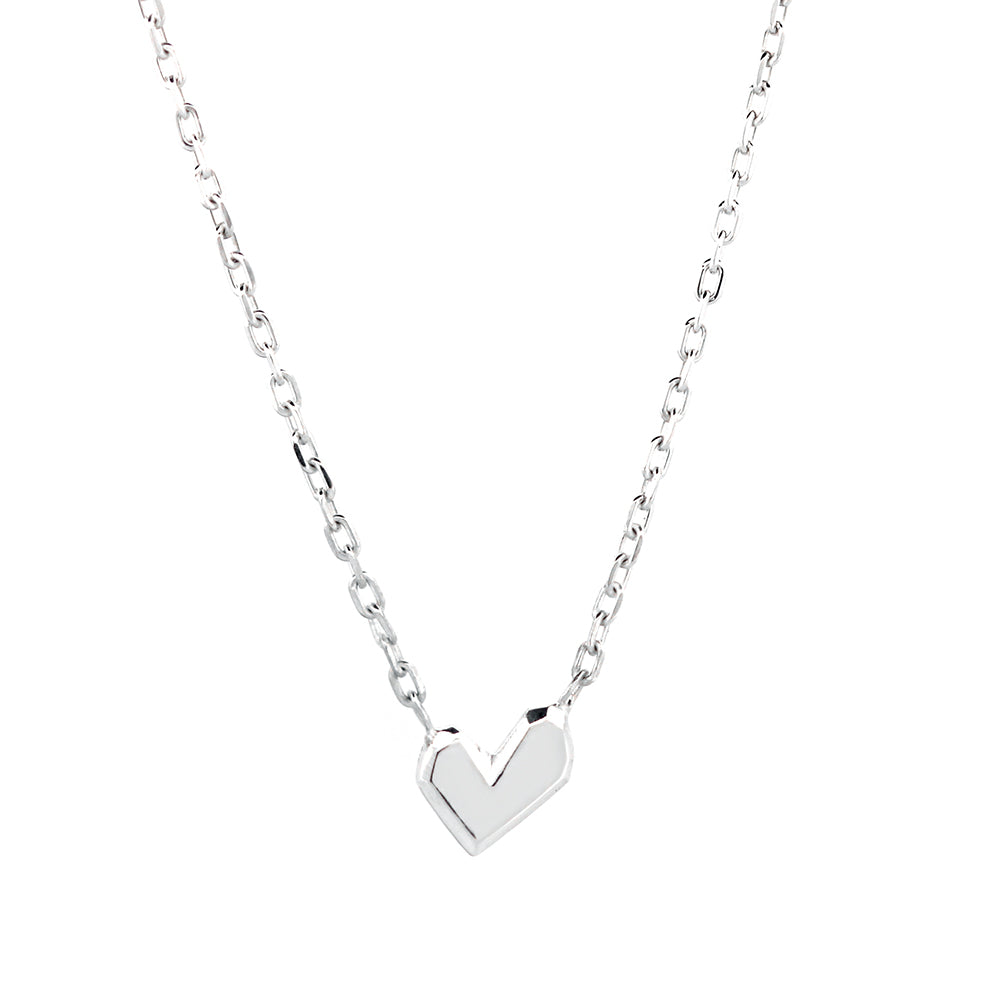 image for Silver Asymmetrical Heart Necklace