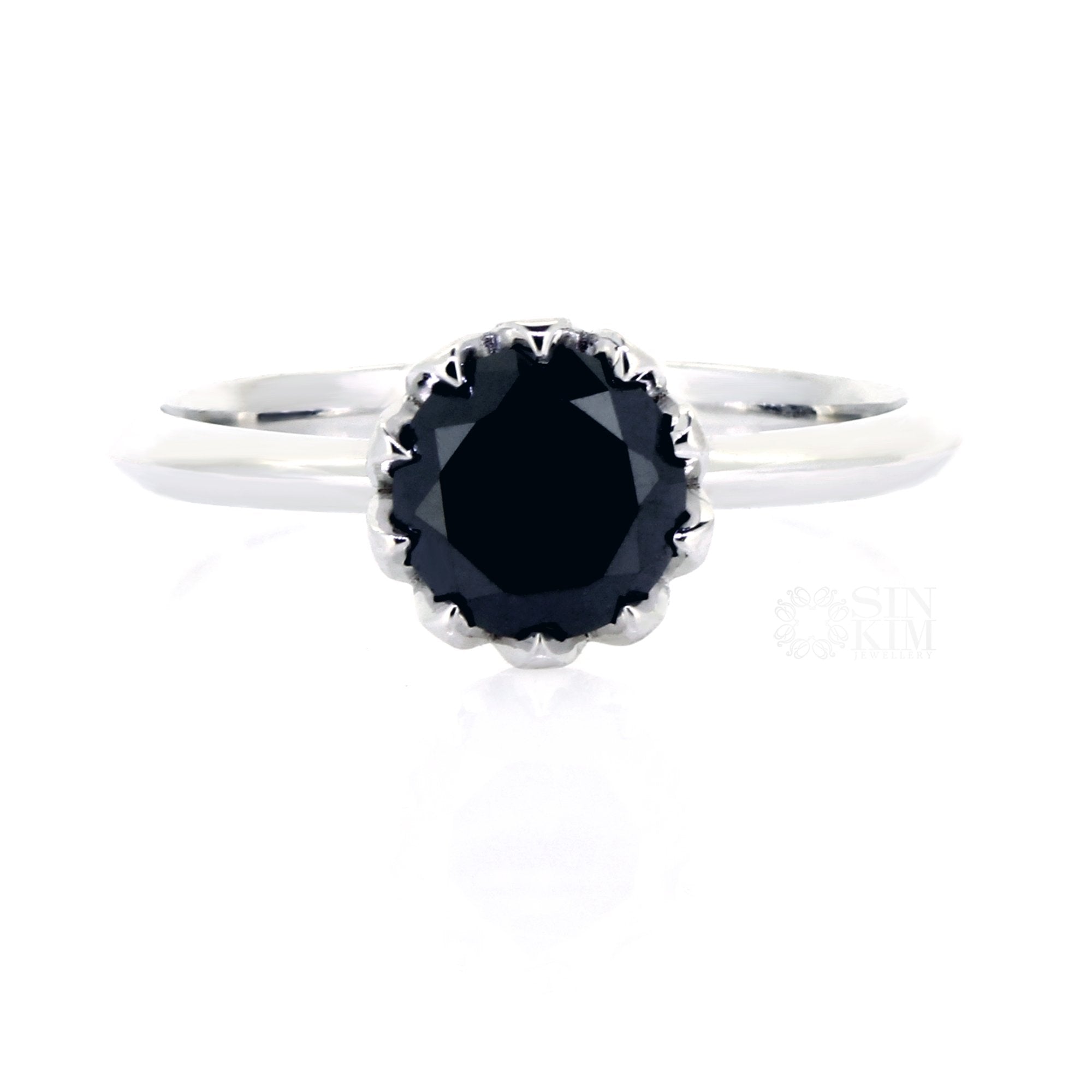 image for Black Moissanite Lily Ring