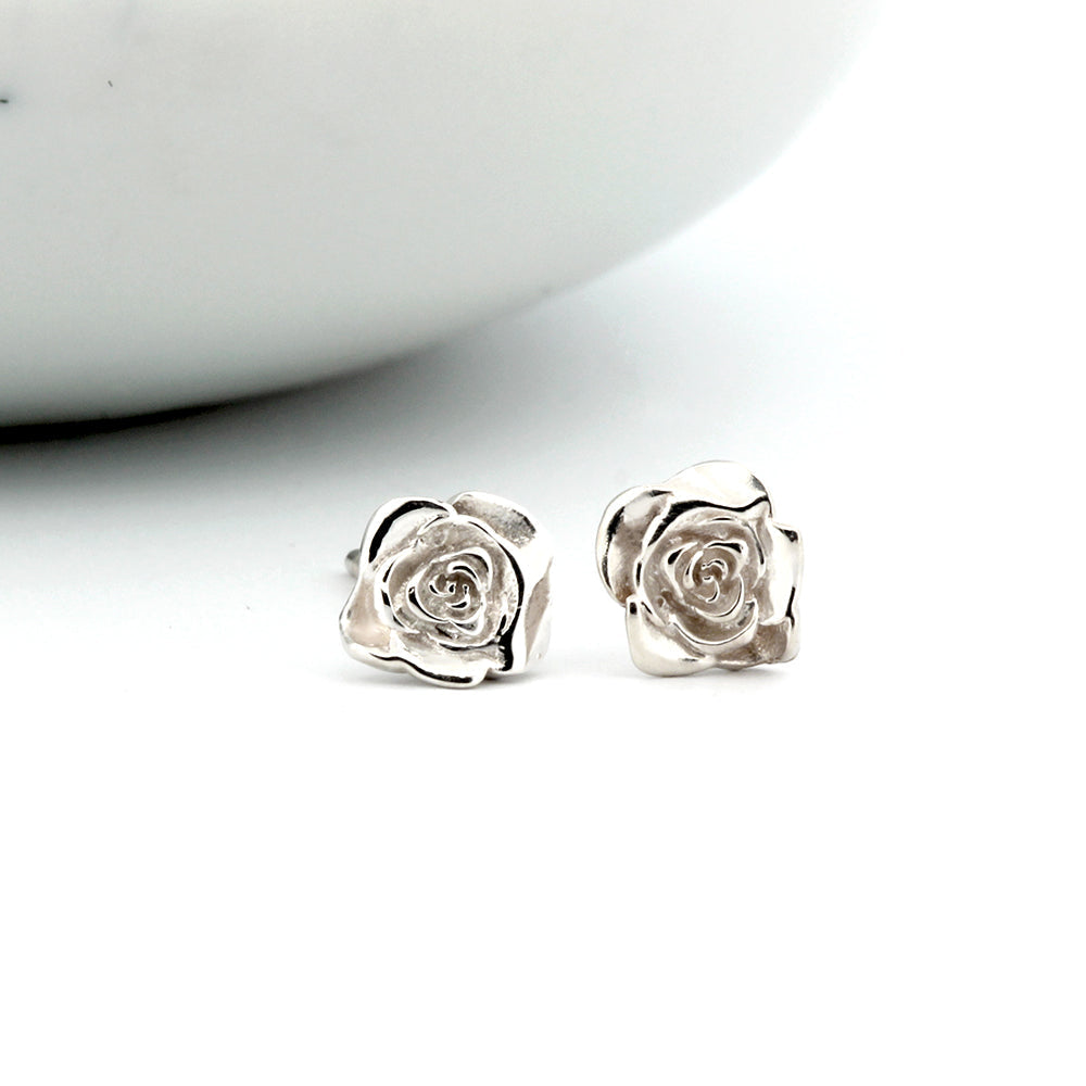 image for Silver Rose Stud Earrings