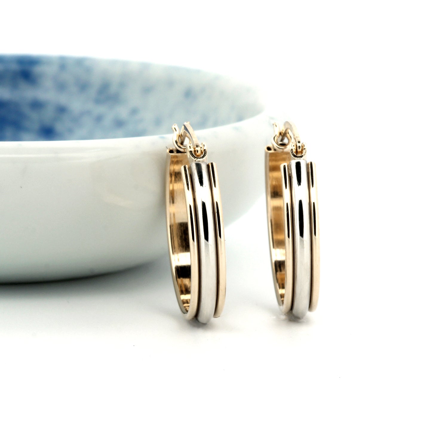 image for Two-Tone Hoop Earrings