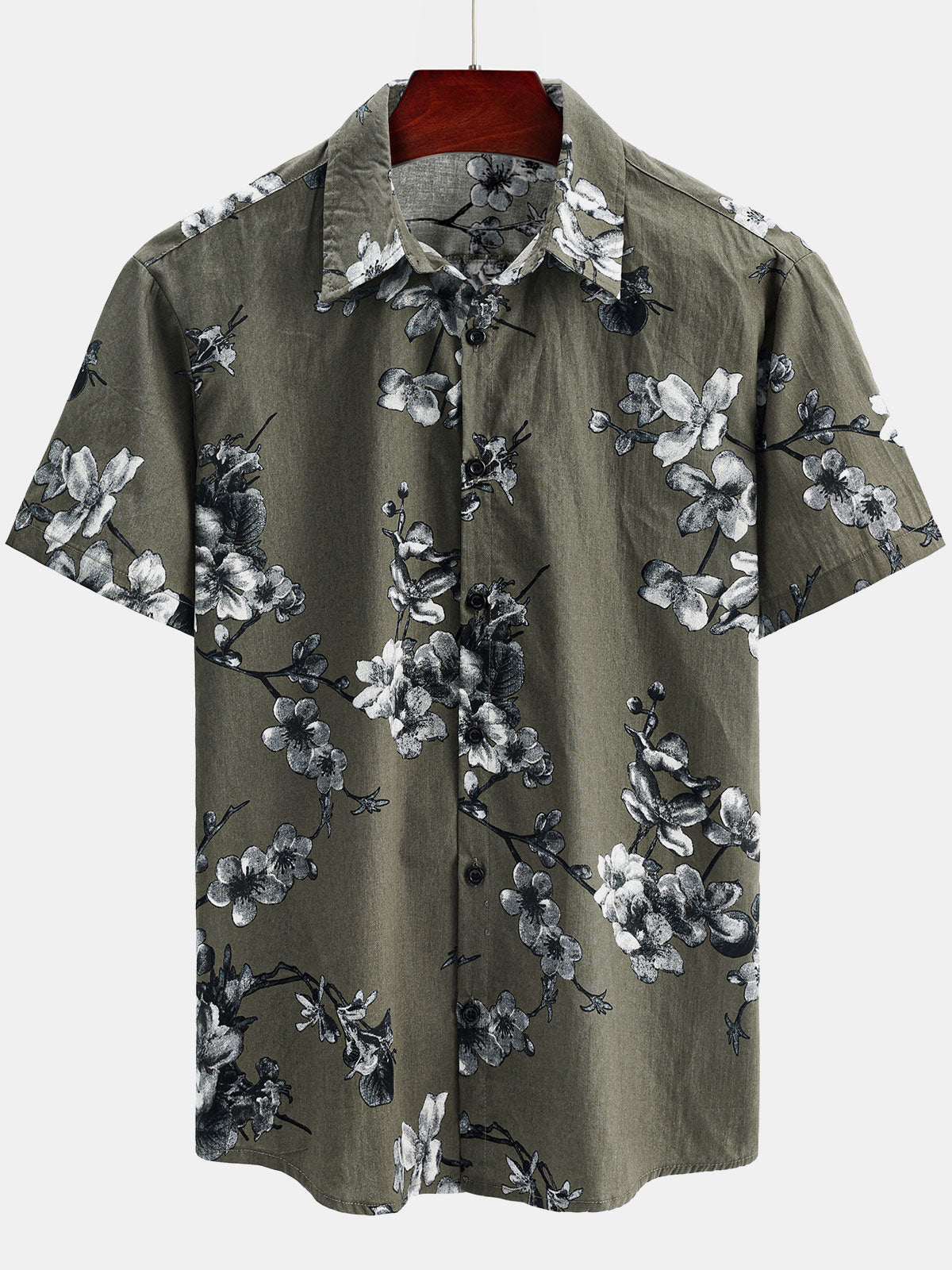 Men's Cotton Floral Summer Beach Short Sleeve Shirt - joliplacard product image