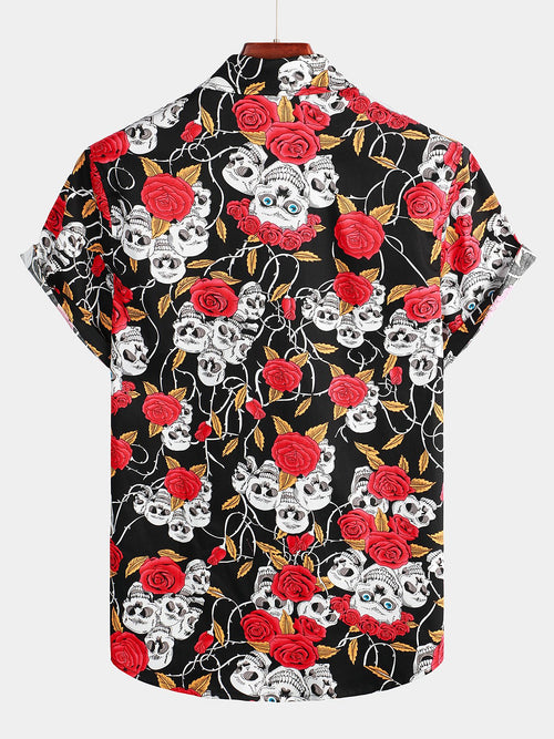 Men's Casual Holiday Floral Cotton Shirt