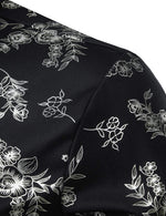 Men's Fashion Shiny Print Slim Long Sleeve Floral Shirt