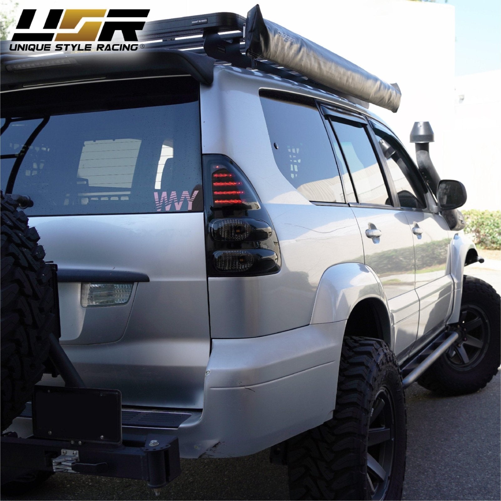 2003-2009 Lexus GX470 JDM Style Matte Black Housing with Light Smoke Lens LED Tail Lights