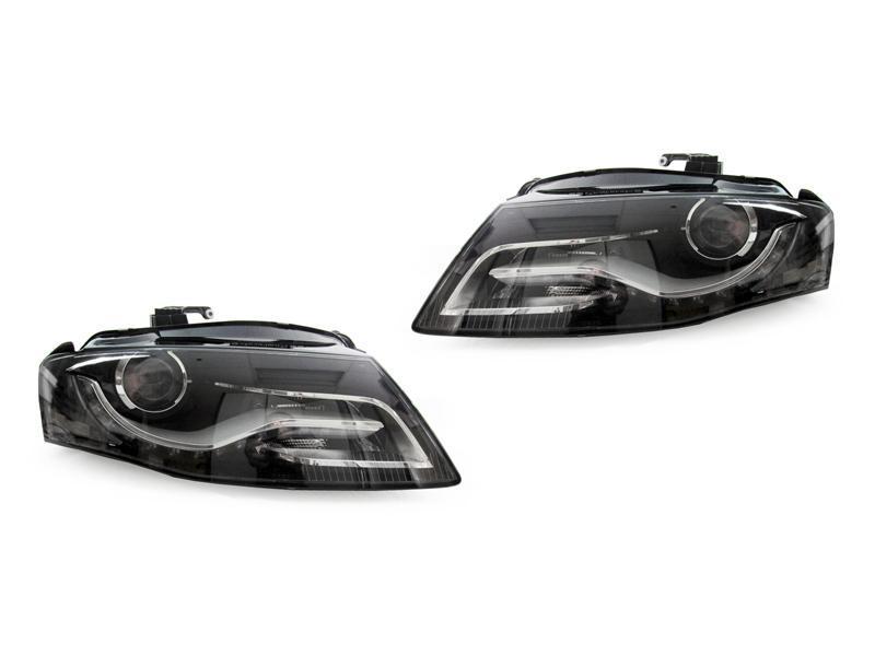 Unique Style Racing DEPO Lighting 2009-2012 Audi A4 B8 Chassis 4D Sedan & 5D Wagon DEPO Halogen Model OEM RS4 Style LED Strip Projector Headlight