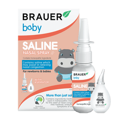 Brauer Baby Saline Nasal Spray with Aspirator