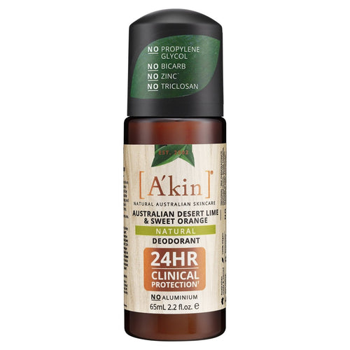 A'kin Australian Lime & Orange Natural Roll On Deodorant 65mL