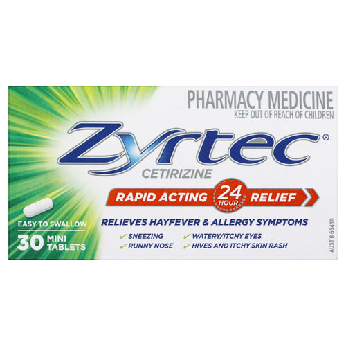 Zyrtec Cetirizine Rapid Acting Relief 30 Tablets