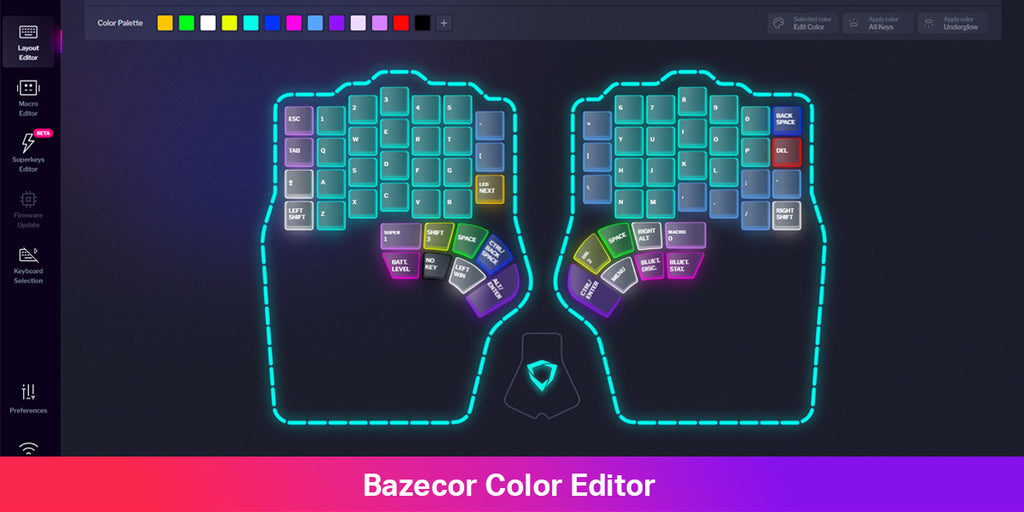 Defy bazecor color editor