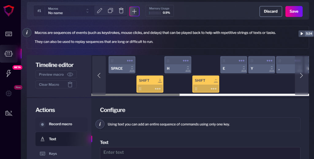 Macros in Bazecor 1.3.10