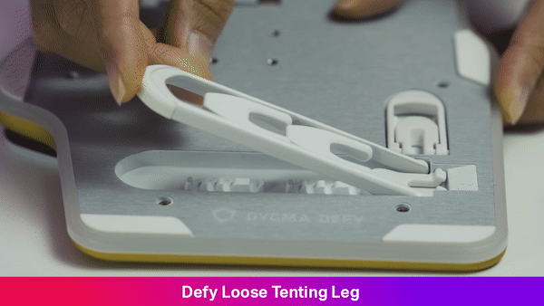 Defy loose tenting leg