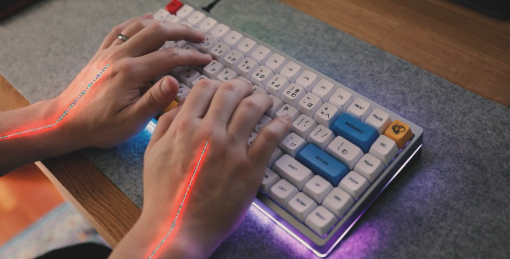High profile keycaps and wrist