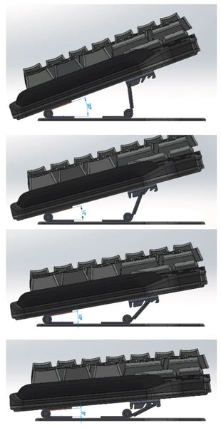 Design 3: keyboard tenting angles with Metal slates 3D