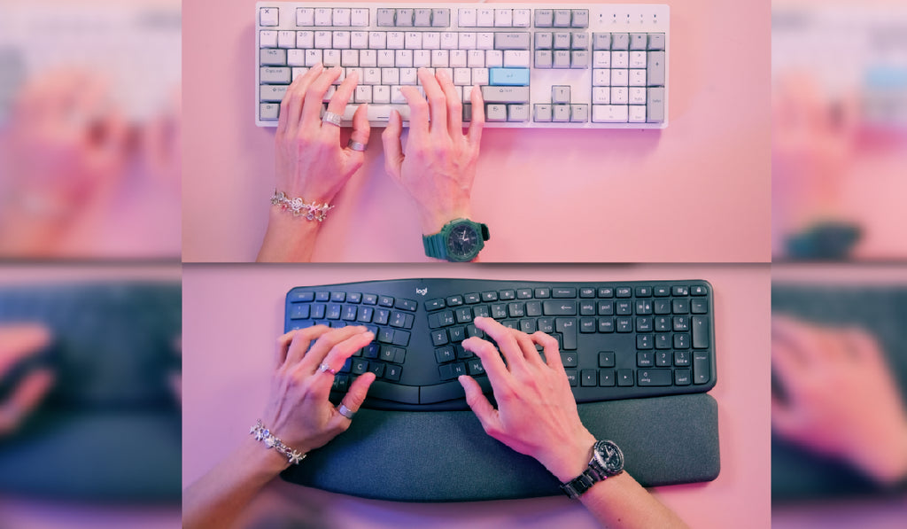 comparison of normal keyboard vs the logitech k860