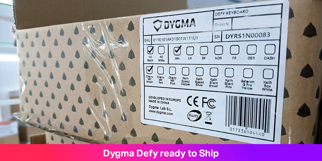 Image of the dygma defy boxed and ready to ship