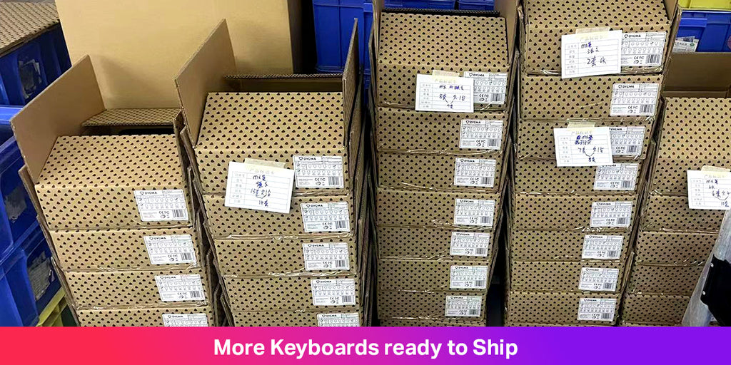 Image of the keyboards ready to be shipped