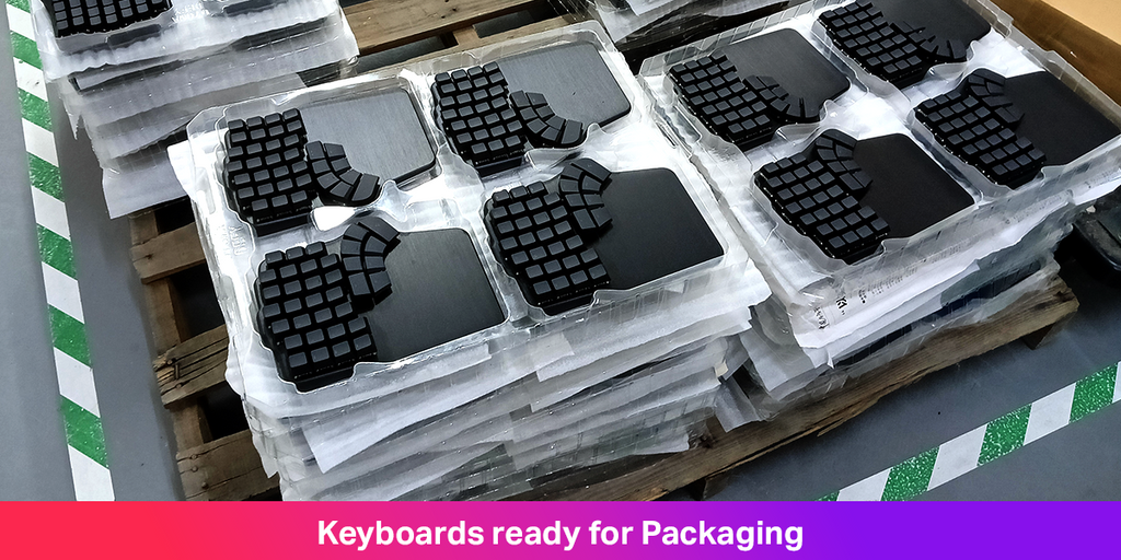 Image of the defy keyboards ready to be packed