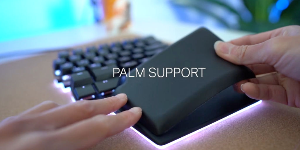 Gaming keyboard with palm support