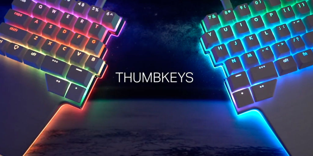 Gaming keyboard with extra thumbkeys