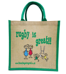 Rugby is Great Jute Shopping Bag