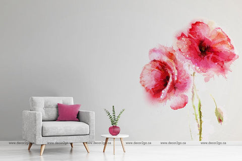 red poppies floral wallpaper mural winnipeg canada