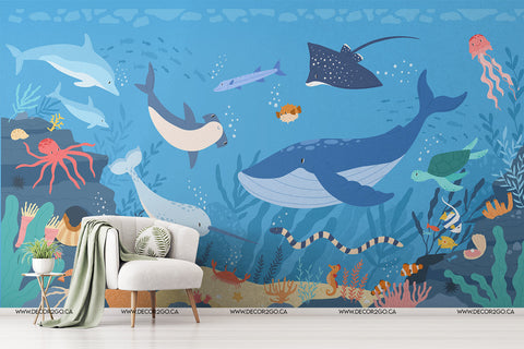 Blue Ocean Wallpaper whales animals kids