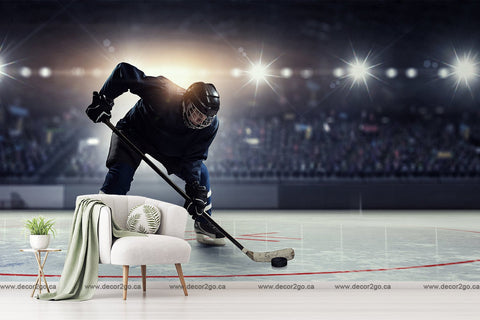 hockey player wallpaper mural black canada